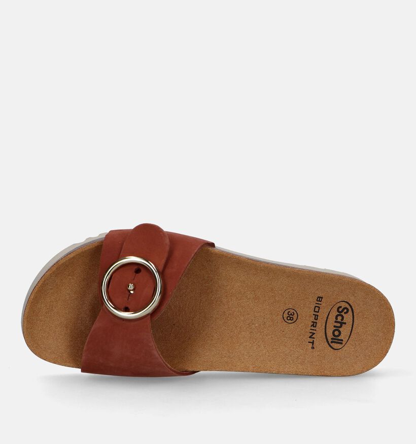 Scholl Malibu Mule Nu-pieds en Brun en cuir (336772)