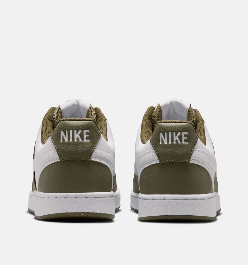 Nike Court Vision Low Baskets en Vert kaki/Blanc pour hommes (359876) - pour semelles orthopédiques