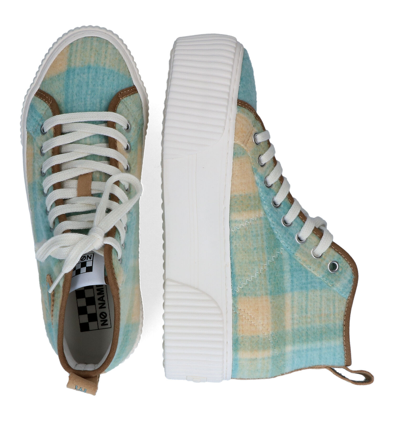 No Name Iron Mid Side Blauwe Hoge Sneakers Dames Sneakers