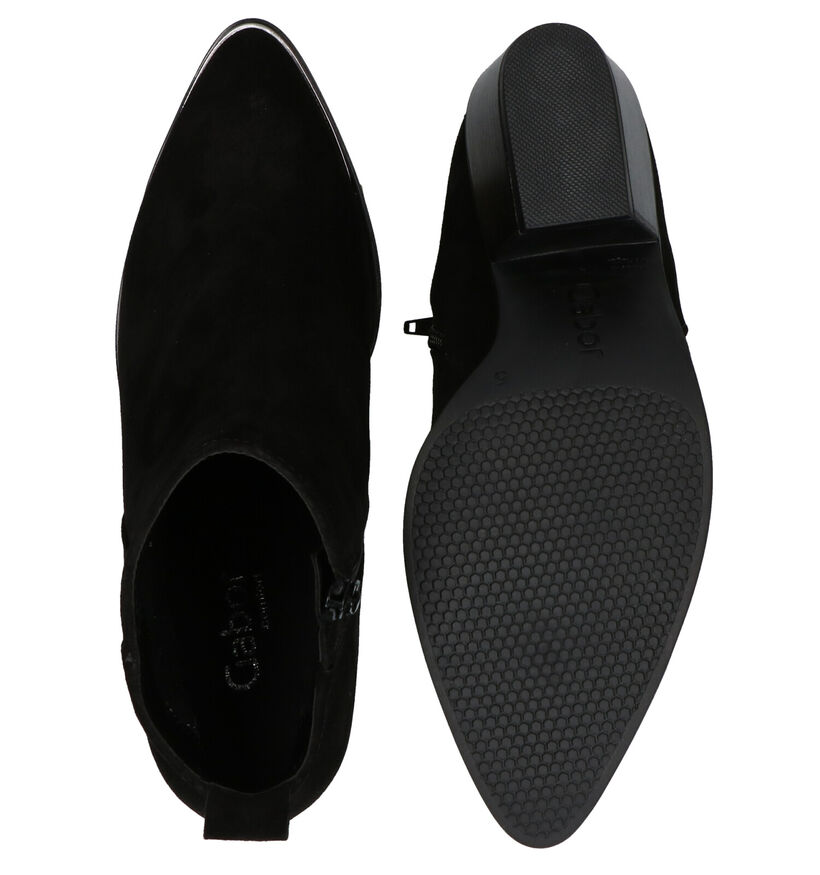 Gabor Santiags en Noir en nubuck (283526)