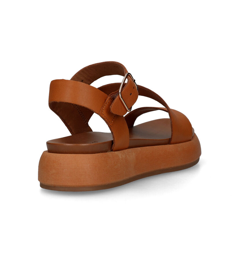 Inuovo Sandales plates en Noir pour femmes (356459)