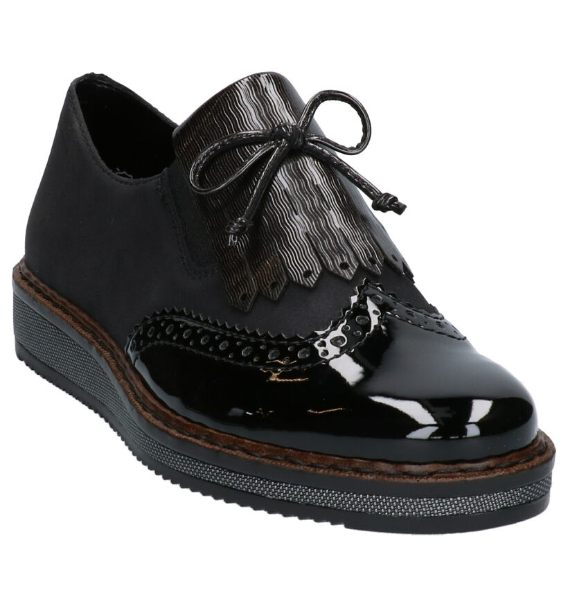 Rieker Chaussures à enfiler en Noir en cuir (277631)