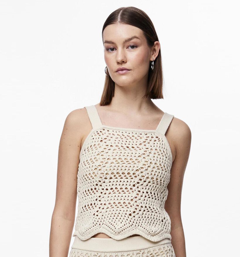 Pieces Aia Débardeur crocheté en Beige pour femmes (342003)