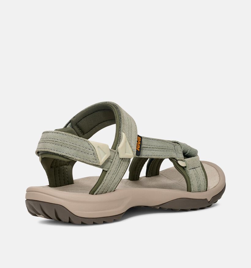 Teva Terra Fi Lite Suede Sandales plates en Vert pour femmes (370863)