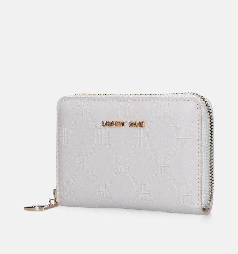 Laurent David Emma 001 Porte-monnaie zippé en Blanc pour femmes (342615)