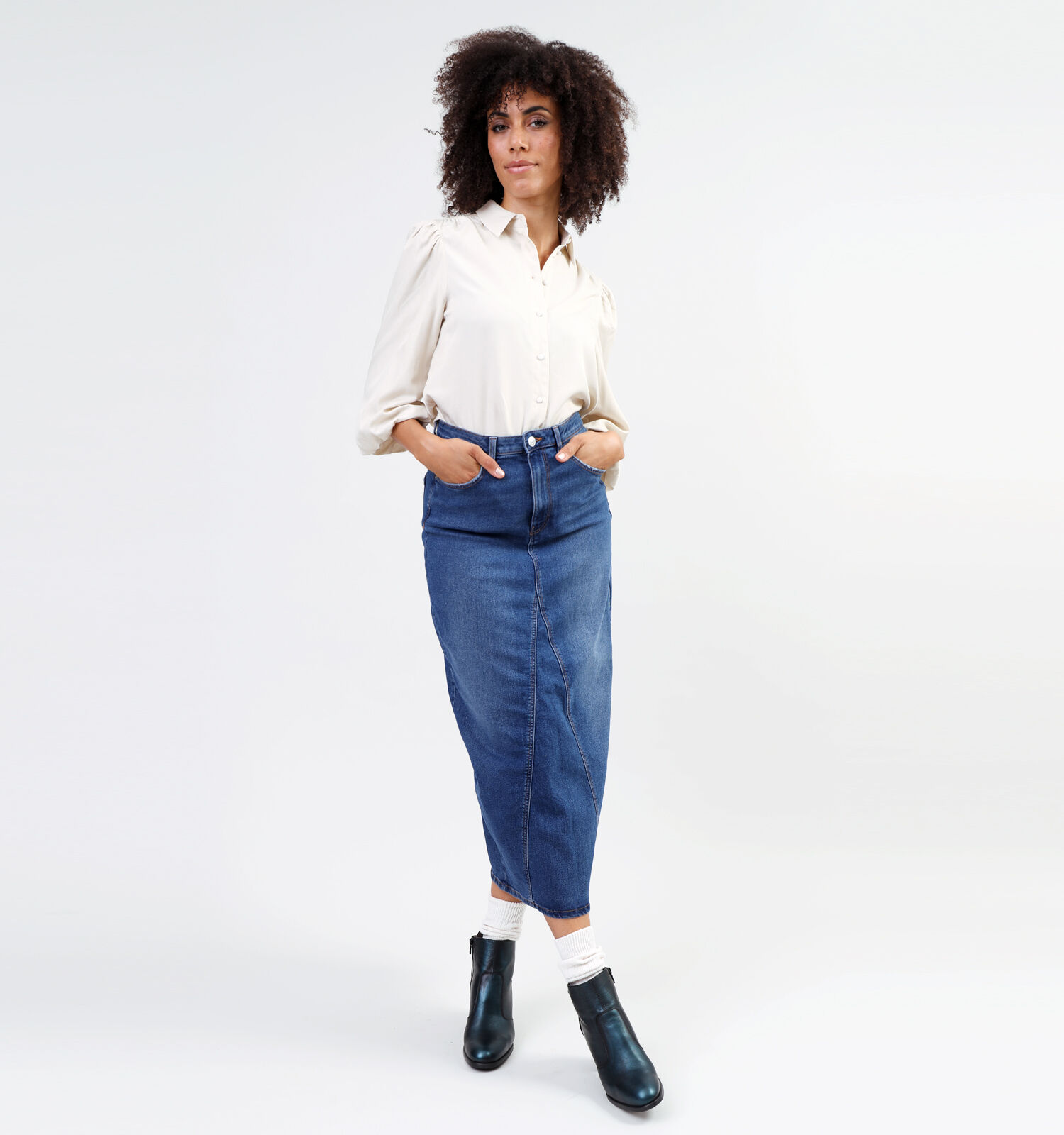 Pieces Atikka Blauwe Jeansrok Dames Rokken Online op TORFS.BE