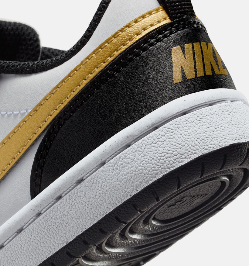Nike Court Borough Low 2 Witte/Zwarte Sneakers voor jongens (381054)