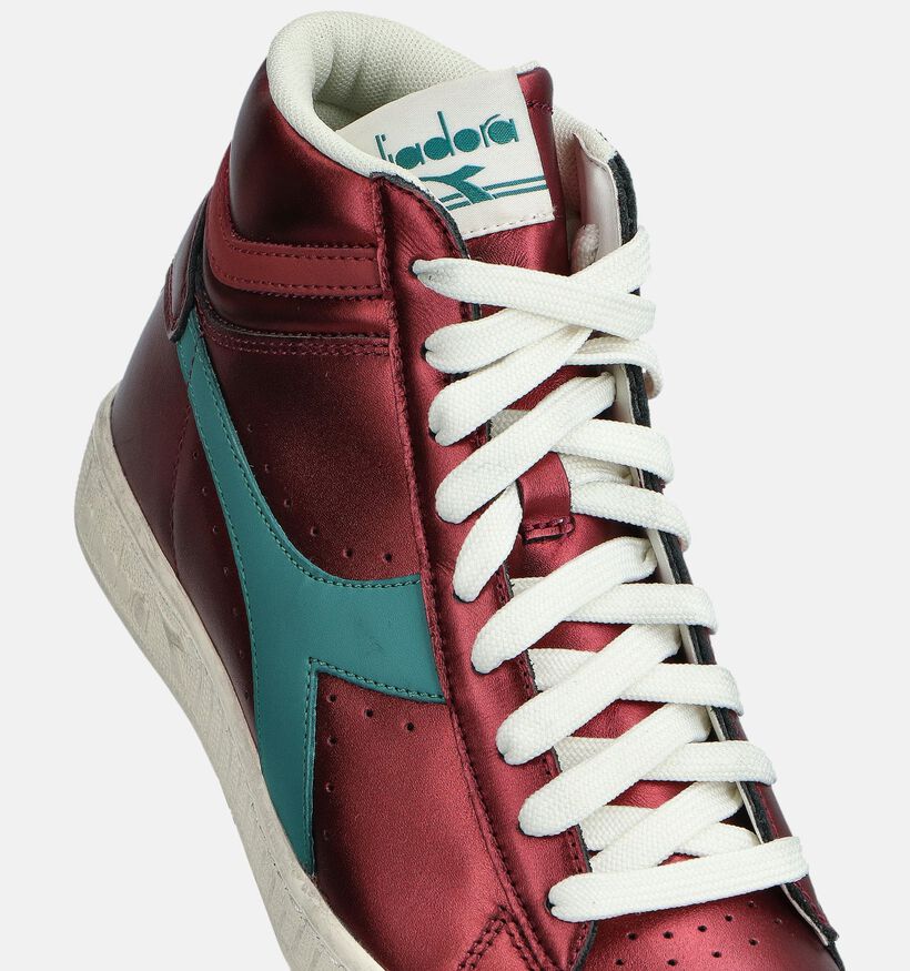 Diadora Game High Metallic Baskets montantes en Rouge pour femmes (361389) - pour semelles orthopédiques