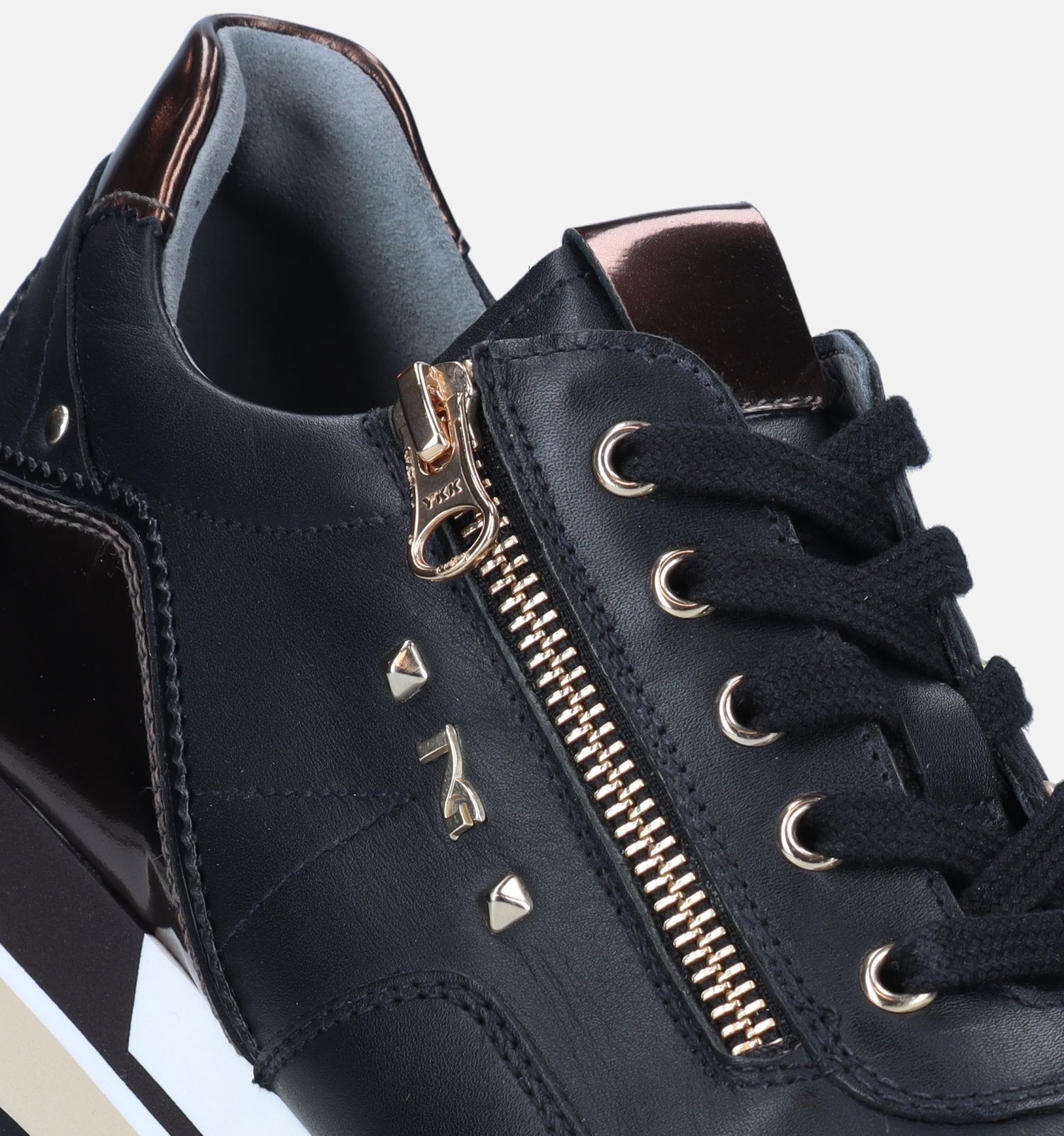 Zwarte sneakers met plateauzool clearance