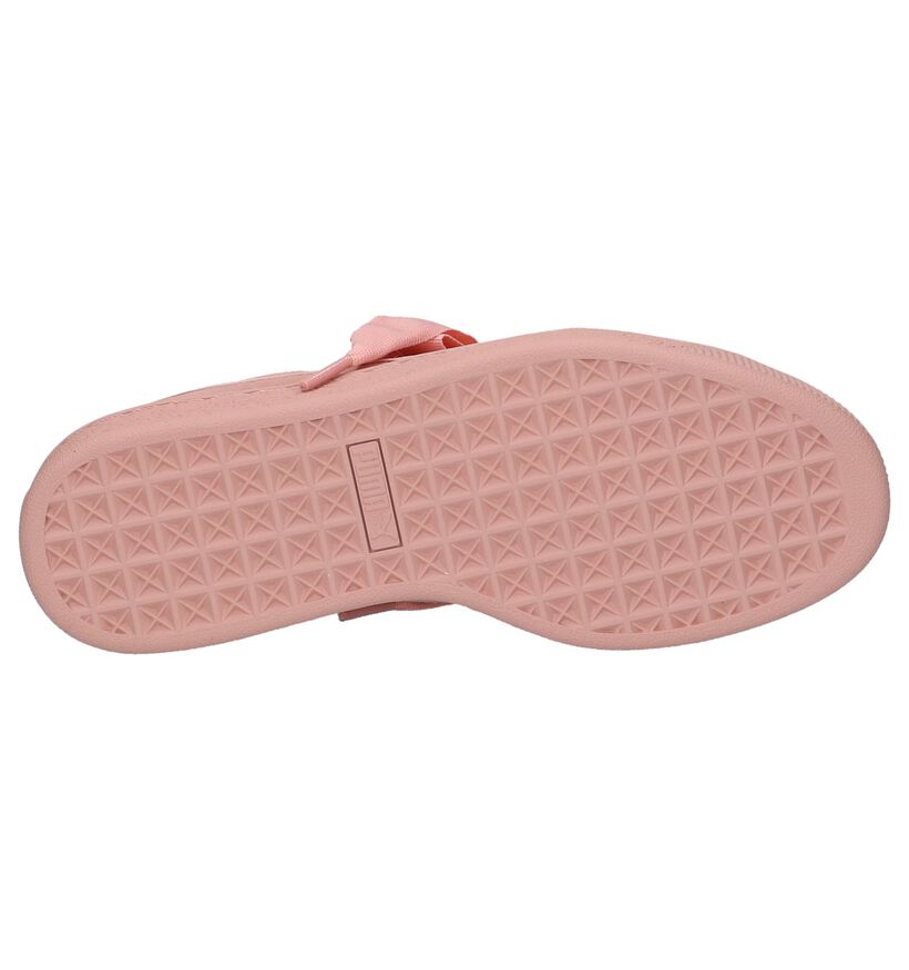 Heart Baskets basses en Rose foncé en daim (209960)