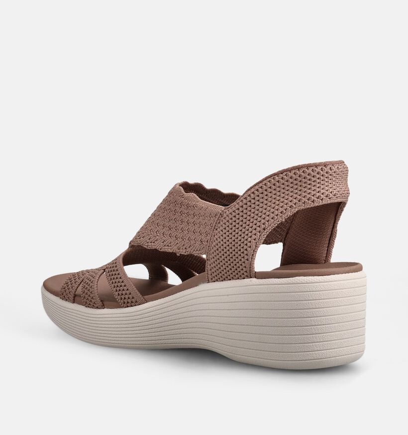 Skechers Parallel Lite Summer Invite Bruine Sandalen op Sleehak voor dames (371259)