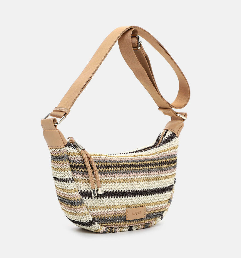 Emily & Noah Rue Beige Gestreepte Crossbodytas voor dames (371488)