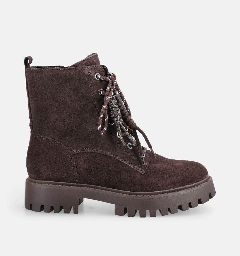 Guess Fizzle Brown Boots &agrave; lacets en Marron pour femmes (379515)