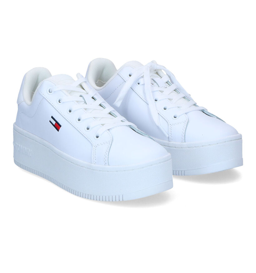 TH Tommy Jeans Flatform Baskets en Blanc pour femmes (318209) - pour semelles orthopédiques