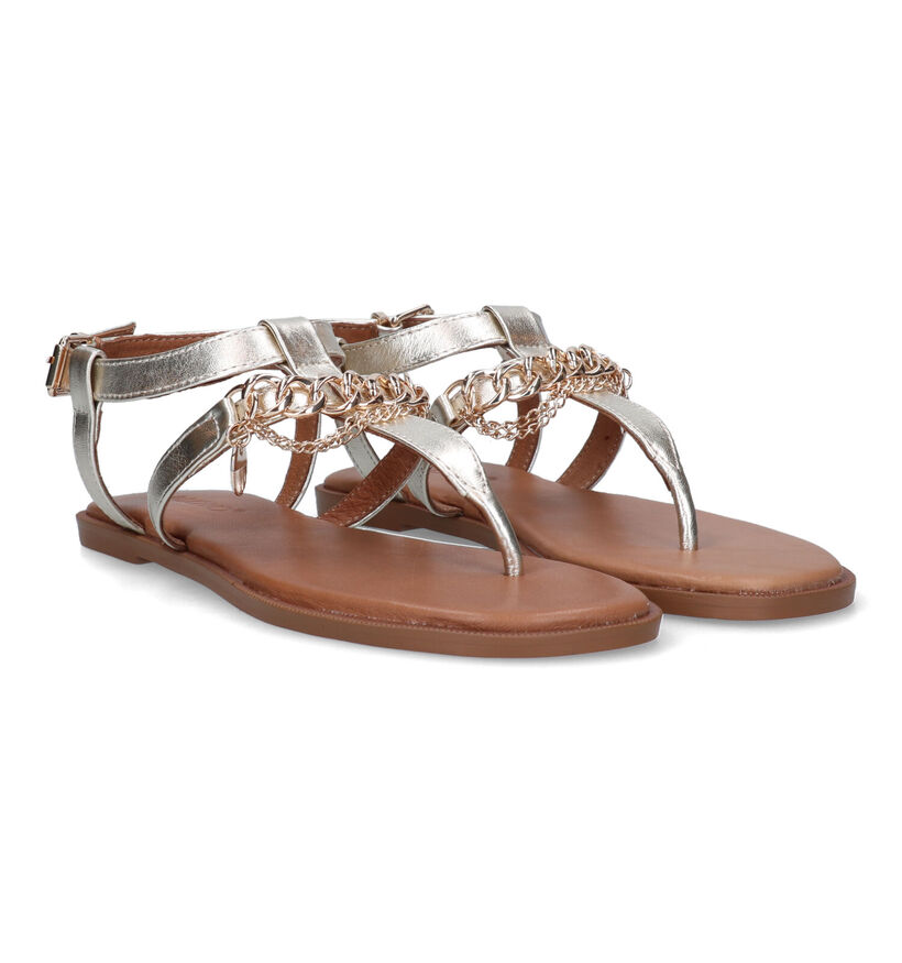 Inuovo Sandales plates en Noir pour femmes (325199)