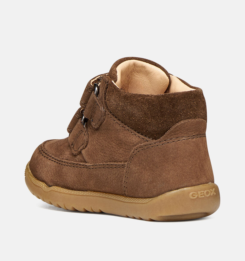Geox Macchia Donkerbruine Babyschoenen voor jongens (376226) - geschikt voor steunzolen