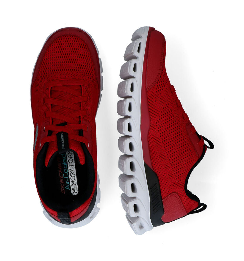 Skechers Glide Step Baskets en Rouge en textile (295649)