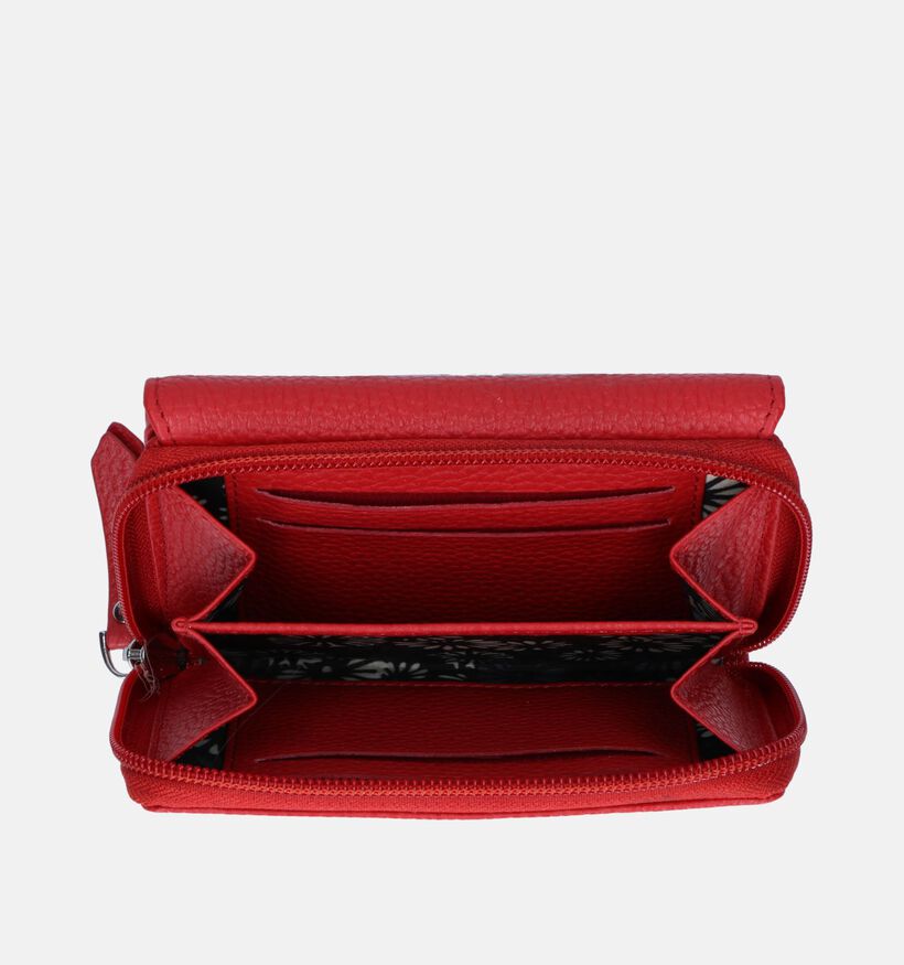 Euro-Leather Porte-monnaie zippé en Rouge pour femmes (353538)