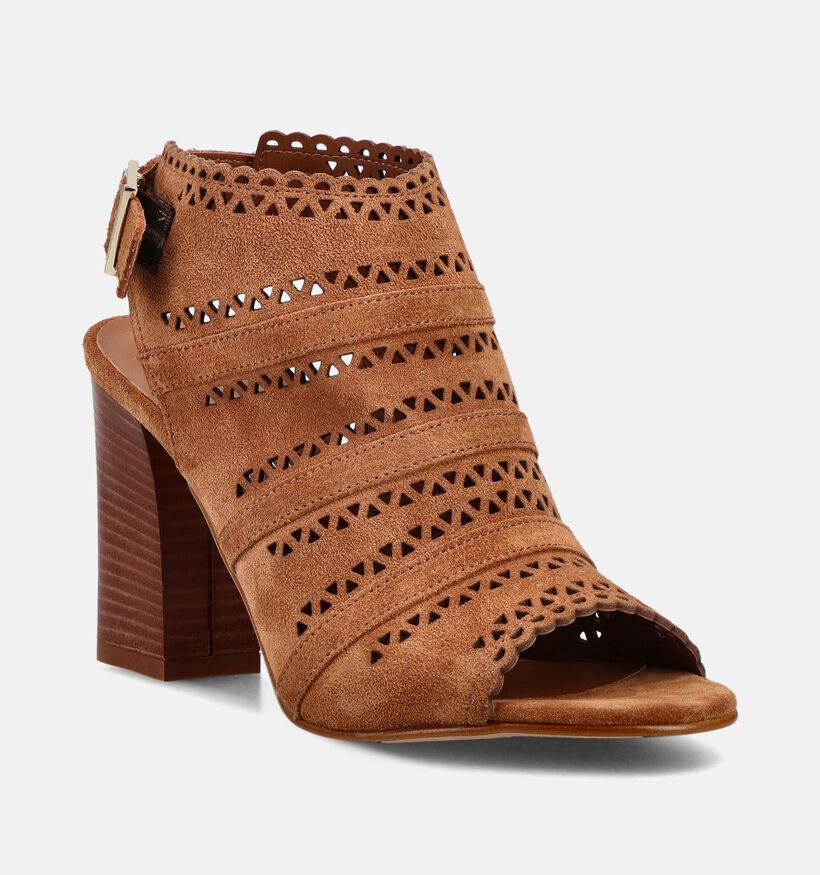 Laurent David Cognac Sandalen met hak voor dames (373551)