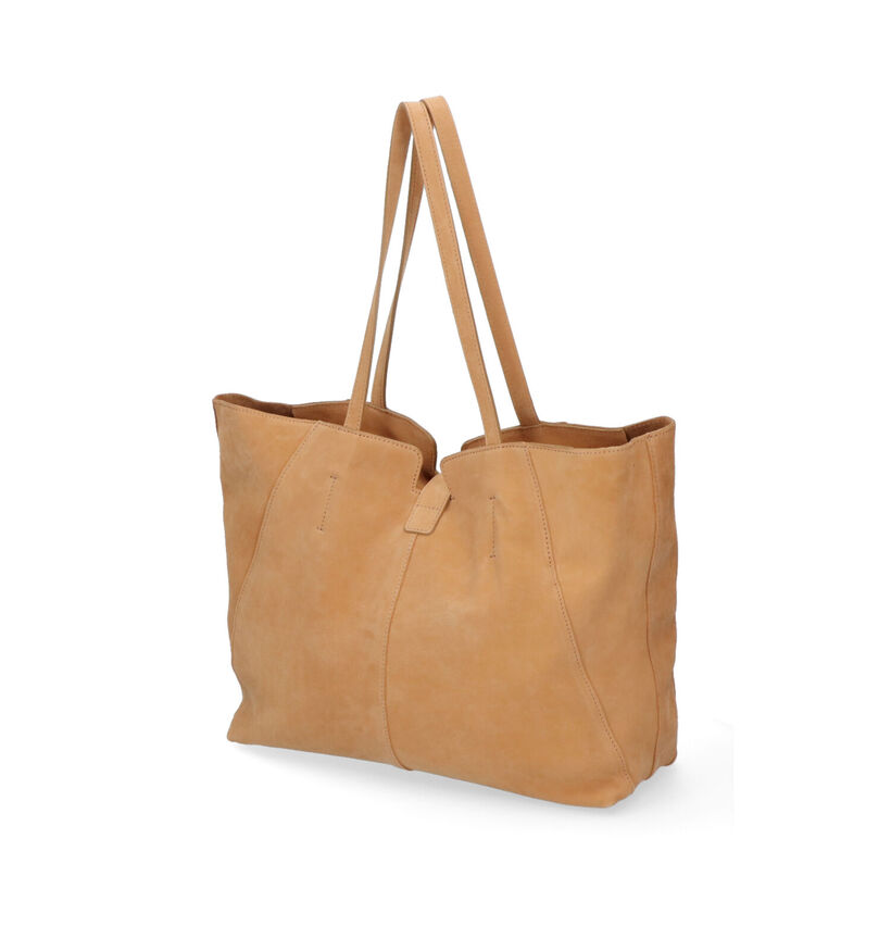 NeroGiardini Cognac Shopper Tas in daim (307476)