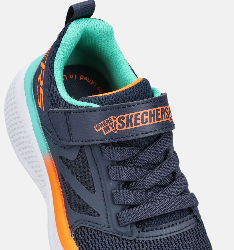 Skechers Go Run Elevate 2.0 Baskets basses en Bleu fonc&eacute; pour gar&ccedil;ons (375676) - pour semelles orthop&eacute;diques