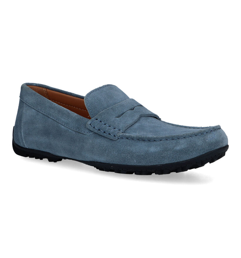 Geox Kosmopolis Grip Blauwe Mocassins in daim (326747)