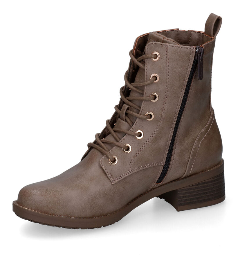 Mustang Boots à lacets en Taupe pour femmes (316062)