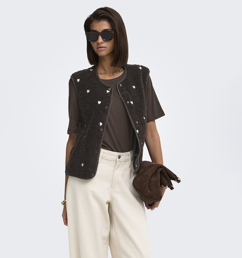JDY Simina Gilet en Brun fonc&eacute; pour femmes (382073)