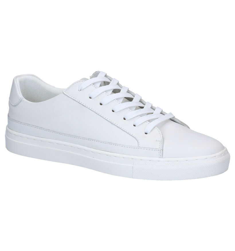 Poelman Chaussures plates en Blanc en cuir (300349)