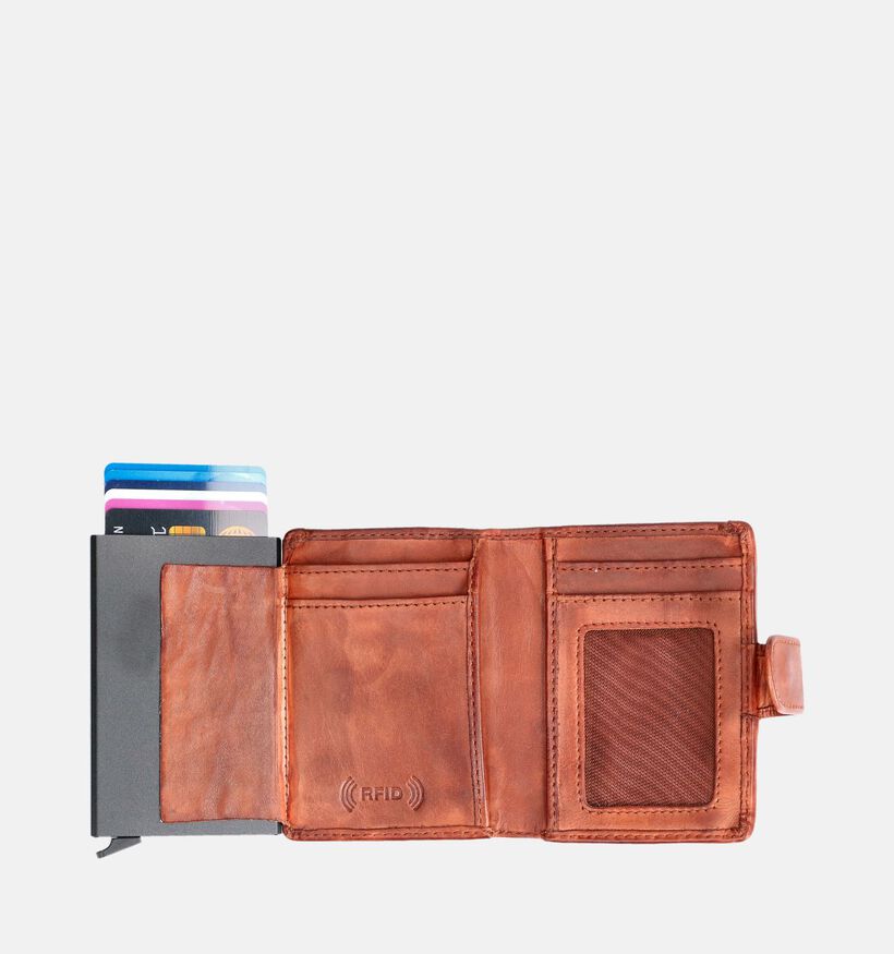 Bear Design Porte-monnaie zipp&eacute; en Cognac pour femmes, hommes (375825)
