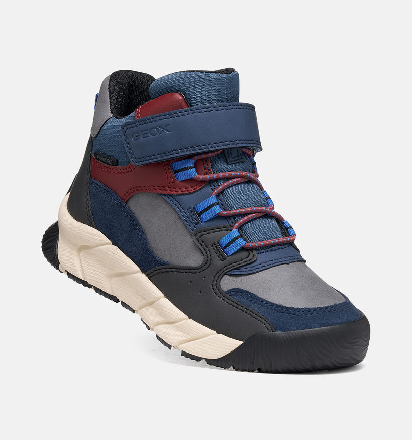 Geox Flexyper Baskets montantes en Bleu fonc&eacute; pour gar&ccedil;ons (377720) - pour semelles orthop&eacute;diques