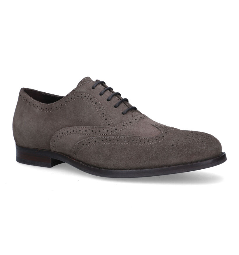 Geox Hampstead Blauwe Geklede Veterschoenen in daim (326759)