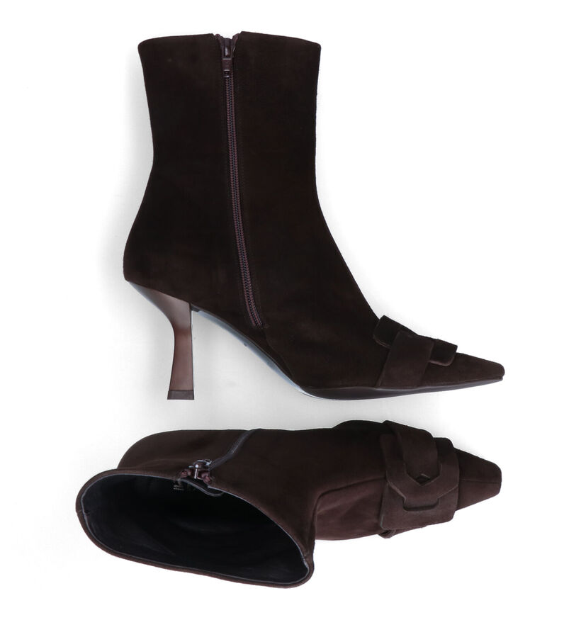 Zinda Bottines à talons en Brun foncé pour femmes (317219)