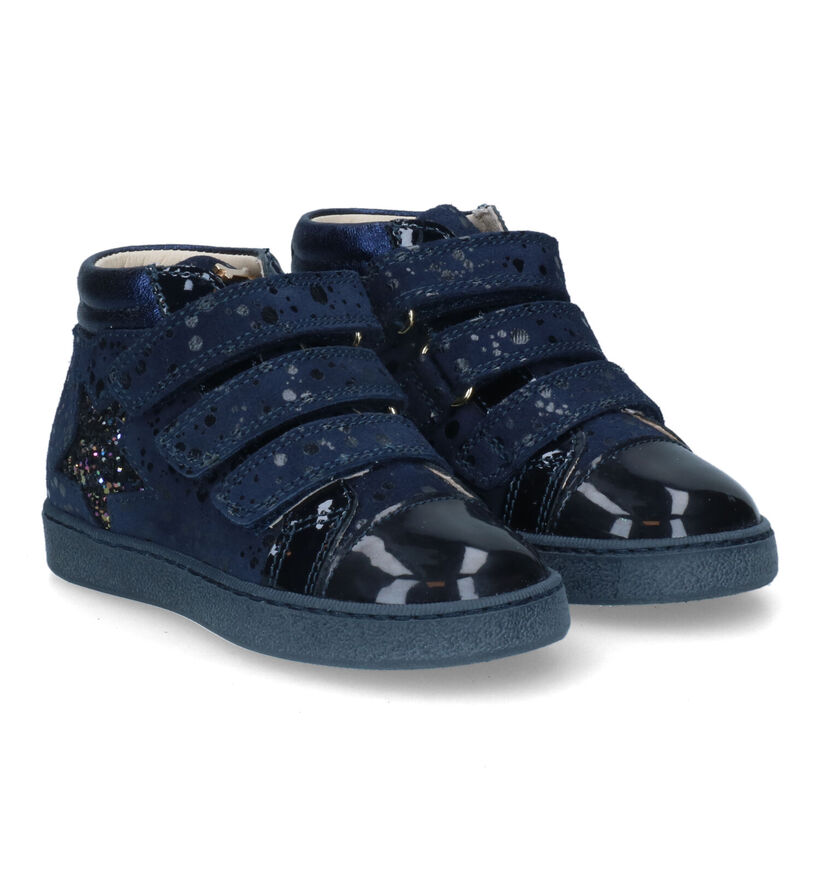 STONES and BONES Edata Chaussures à Velcro en Bleu pour filles (313930) - pour semelles orthopédiques