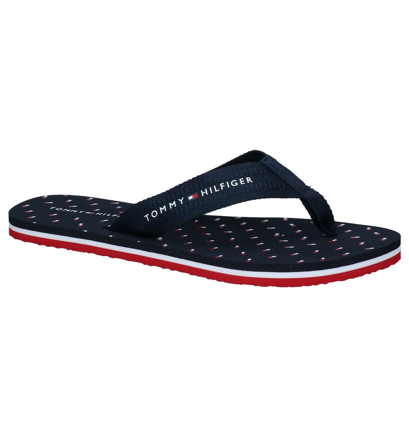 Tommy Hilfiger Mini Flags Blauwe Teenslippers in stof (285259)