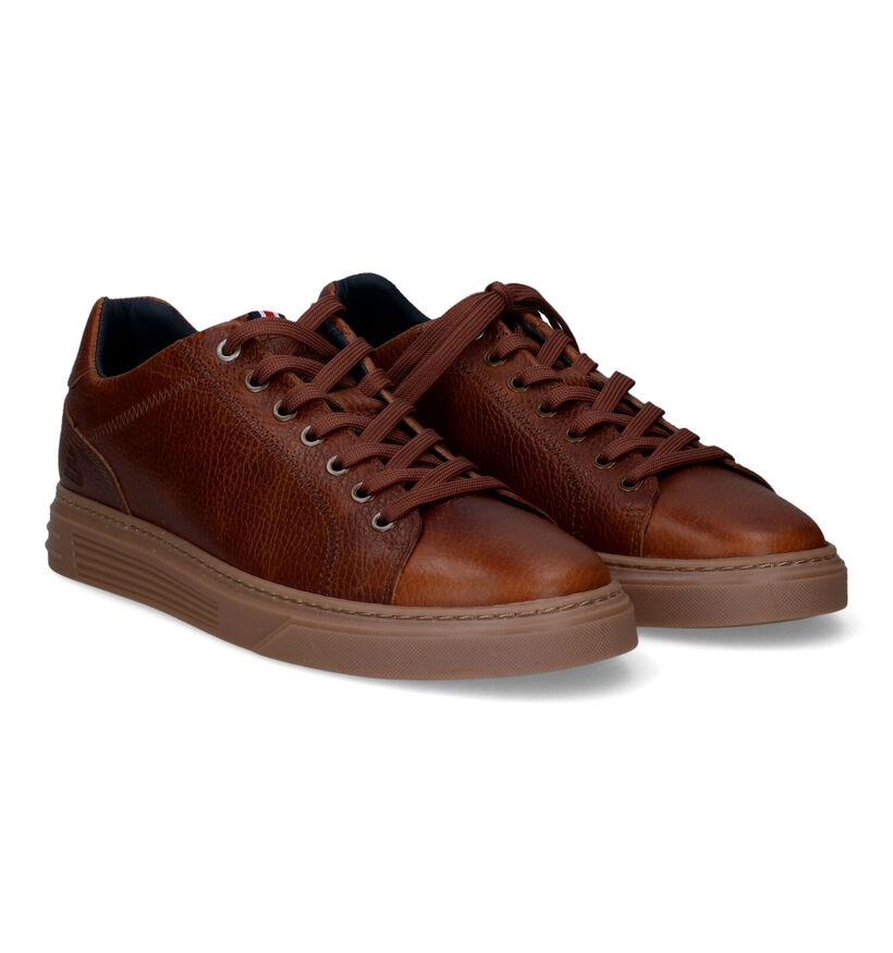 Bullboxer Chaussures à lacets en Cognac pour hommes (331806) - pour semelles orthopédiques