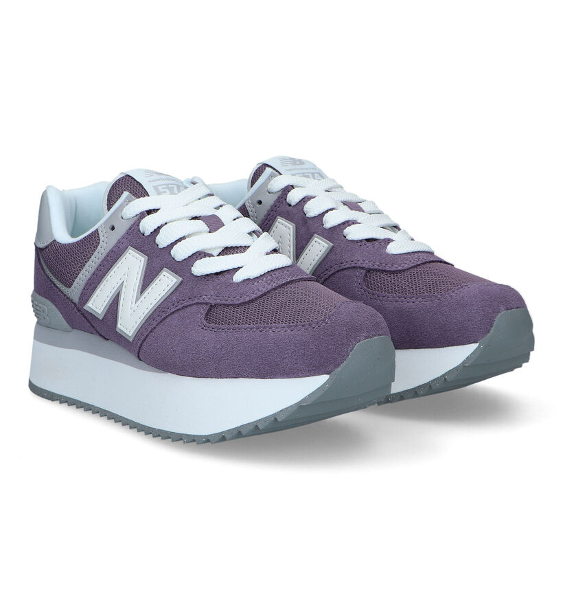 New Balance WL 574 Baskets en Violet pour femmes (327408) - pour semelles orthopédiques