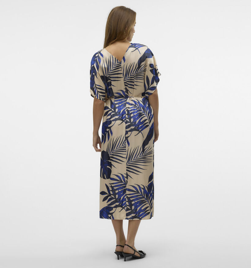 Vero Moda Vina Beige/Blauwe Kaftan jurk voor dames (358780)