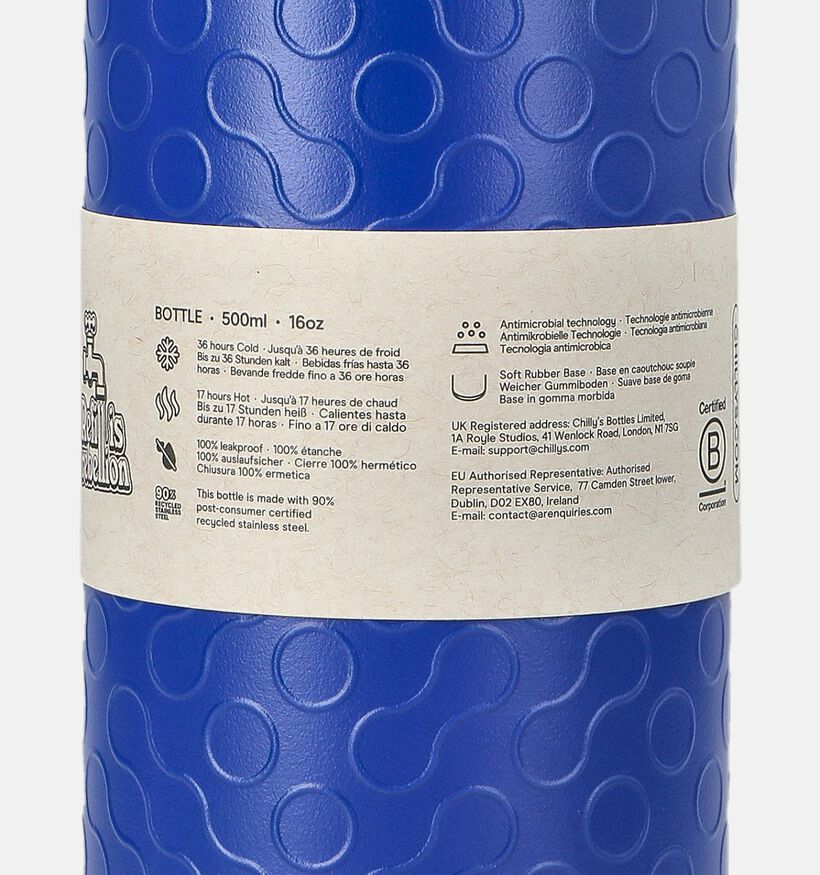 Chilly's Series 3 Donkerblauwe Drinkfles 500ml voor heren, dames (383675)