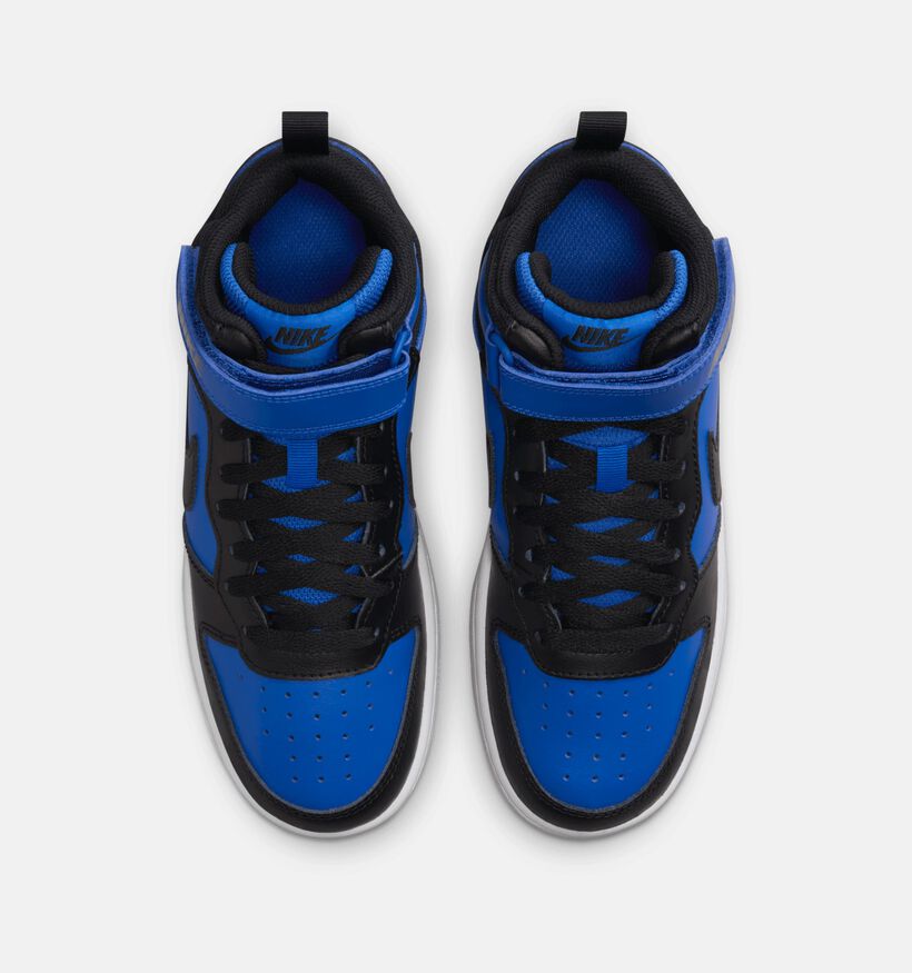 Nike Court Borough Mid 2 Baskets montantes en Bleu/Noir pour garçons, filles (359804) - pour semelles orthopédiques