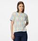 Pieces Farley Knit Gele/Blauwe Ruiten T-shirt voor dames (368502)