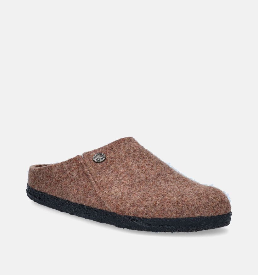 Birkenstock Zermatt Rivet Wool Felt Pantoufles en Brun pour femmes (343964)