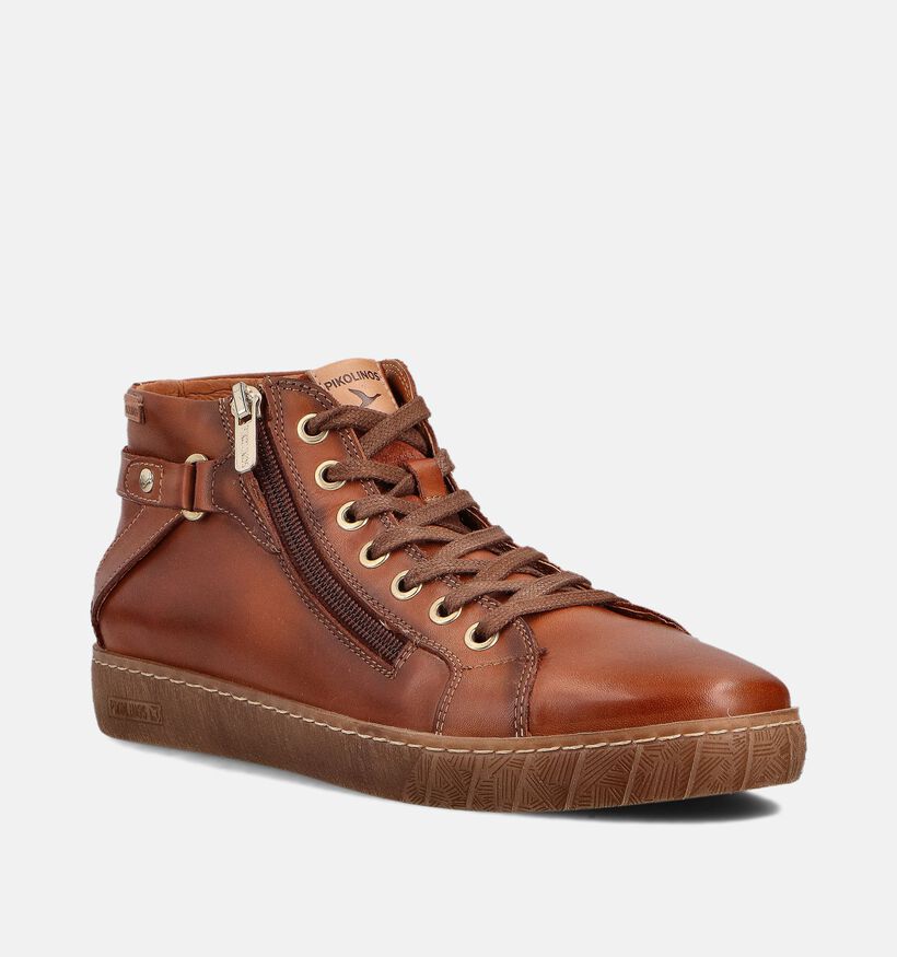 Pikolinos Lanzarote Baskets montantes en Cognac pour femmes (379225) - pour semelles orthop&eacute;diques