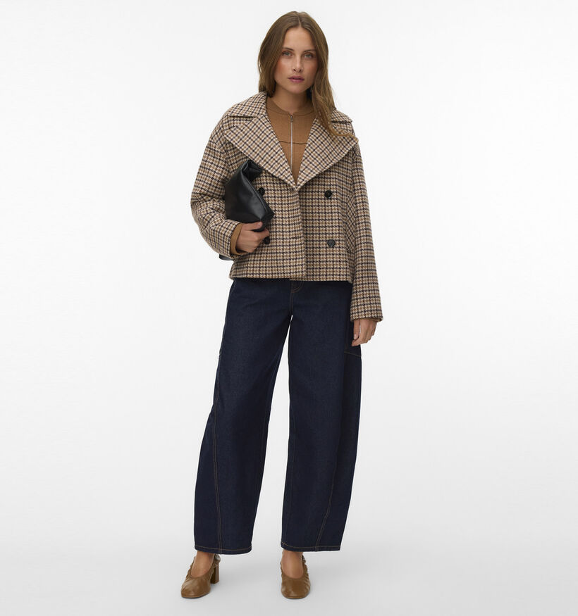 Vero Moda Jackieline Bruine Geruite Korte Jas voor dames (377595)
