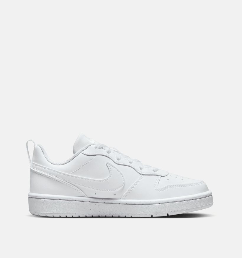 Nike Court Borough Baskets basses en Blanc pour filles, gar&ccedil;ons (367319) - pour semelles orthop&eacute;diques