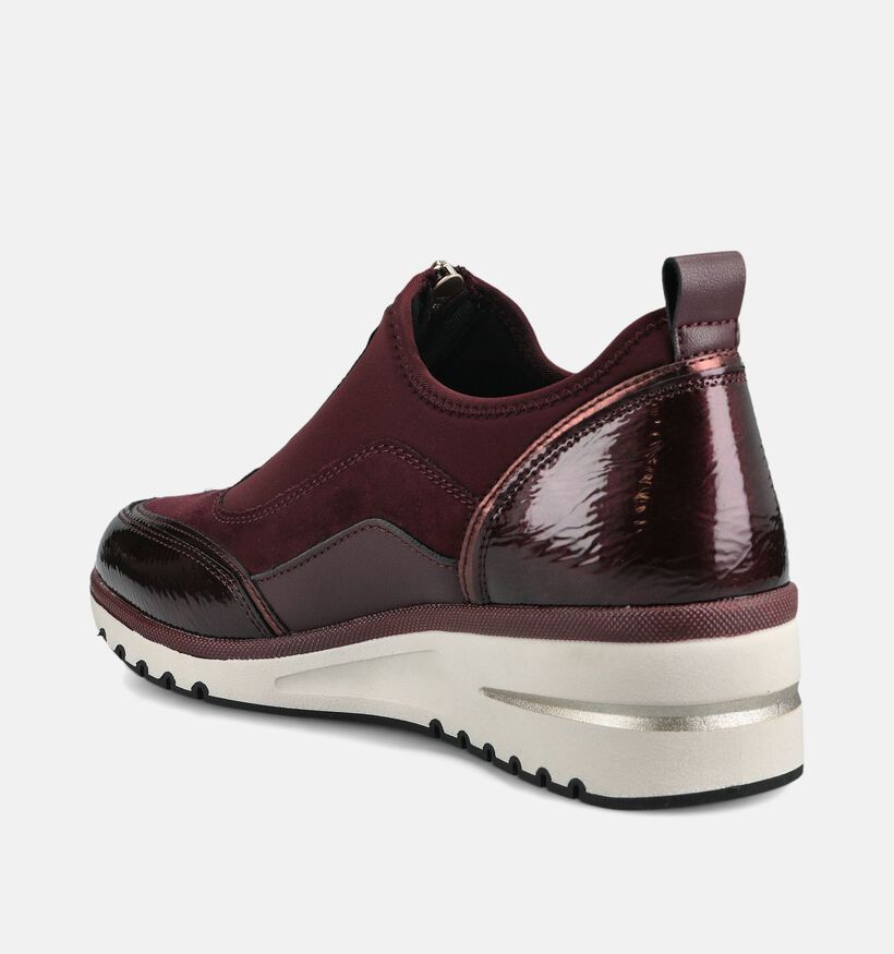 Marco Tozzi Wedge Chaussures plates en Bordeaux pour femmes (376572) - pour semelles orthop&eacute;diques