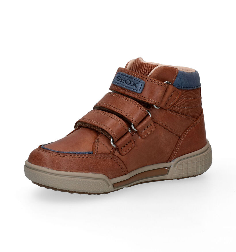 Geox Poseido Chaussures Hautes en Cognac pour garçons (295102) - pour semelles orthopédiques