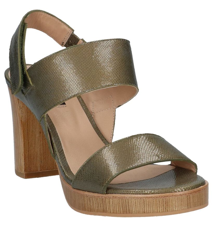 Kaki Sandalen met Hoge Hak Zinda, , pdp