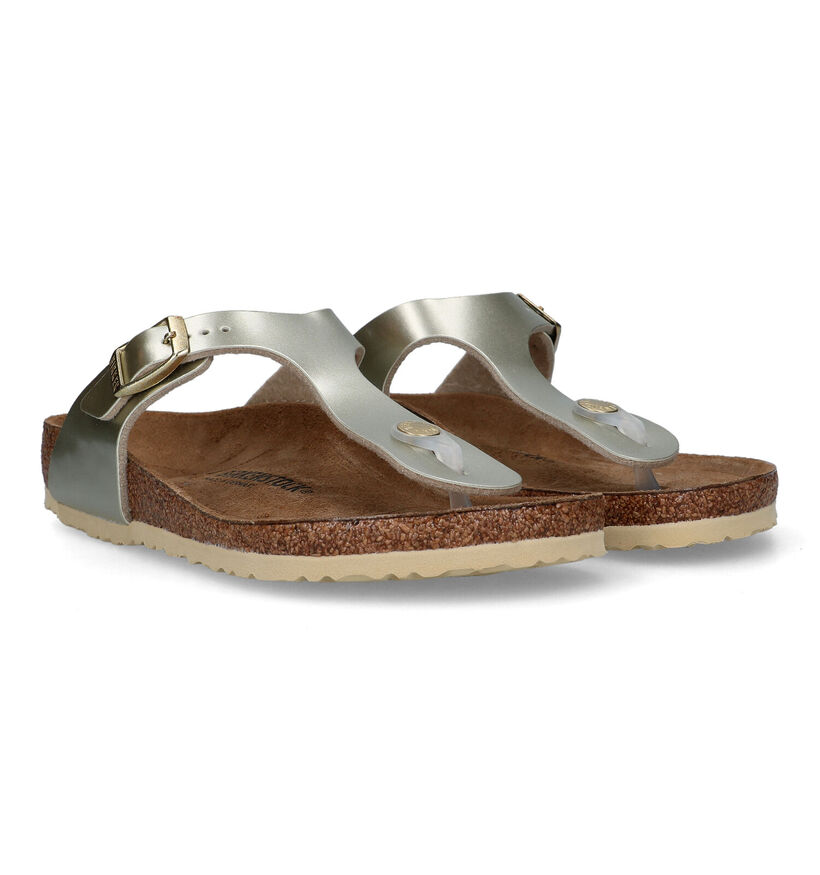 Birkenstock Gizeh Birko Flor Gouden Teenslippers voor meisjes (338077)