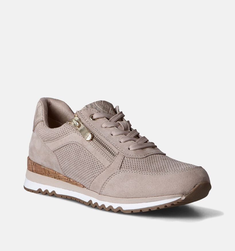 Marco Tozzi Beige Veterschoenen voor dames (352533) - geschikt voor steunzolen